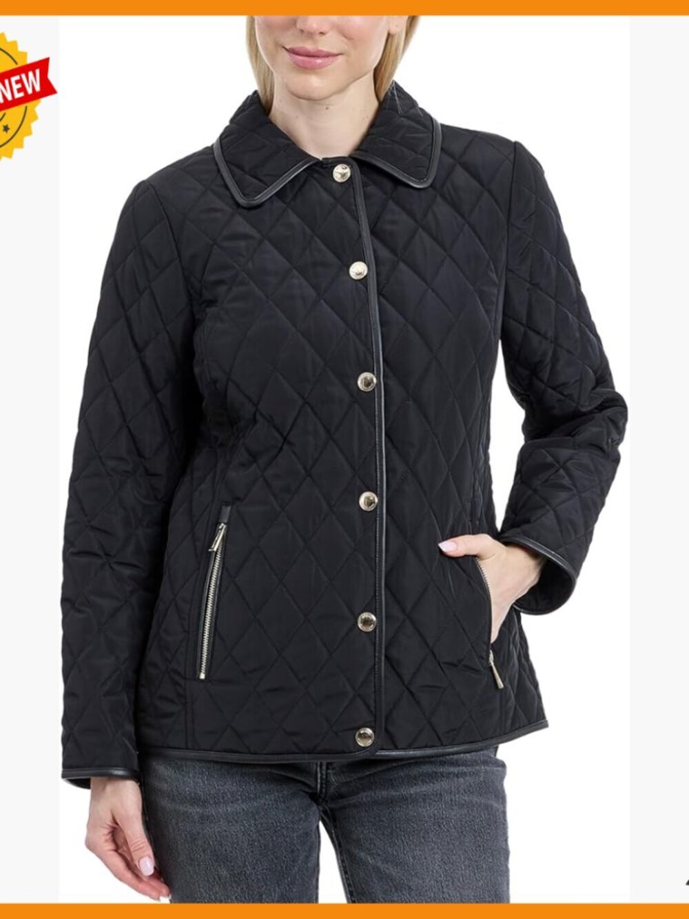 Lightweight Quilted Jacket with Snap Front and Zipper Pockets